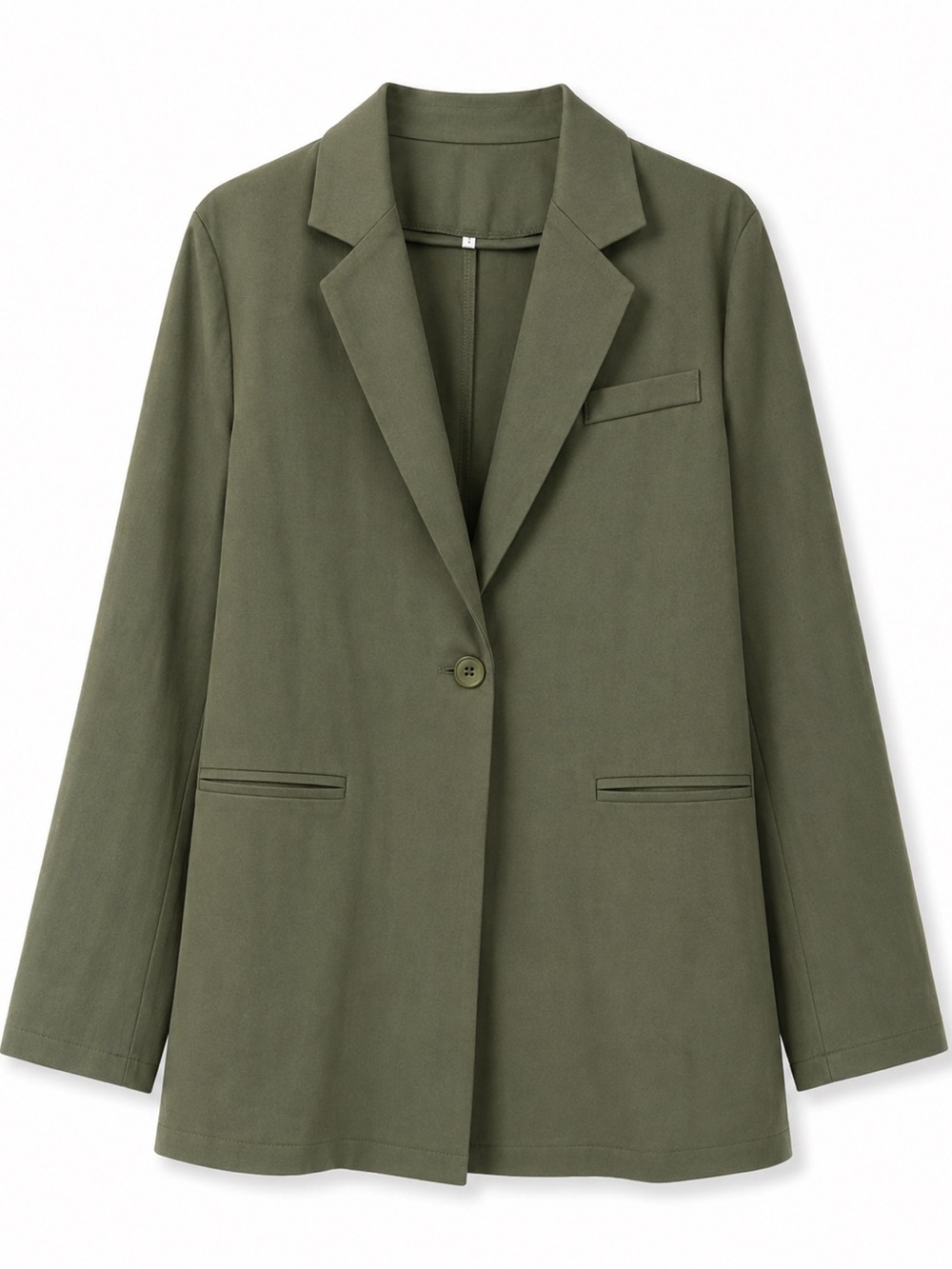 Olive Green Women's Single-Button Blazer large